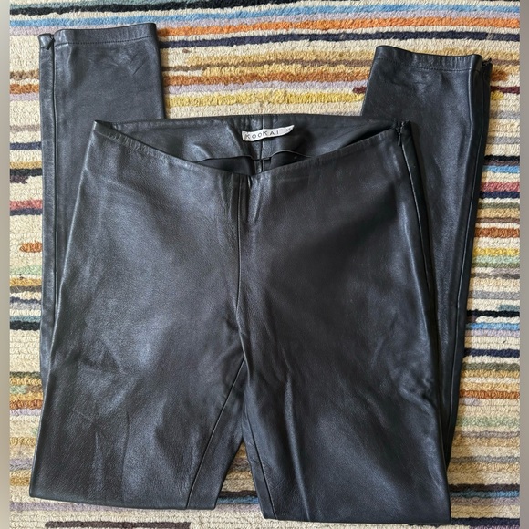 KOOKAI Black Lamb Leather Skinny Mid Rise Pants, Elegant, Size 38/10/30" Waist - Picture 1 of 8